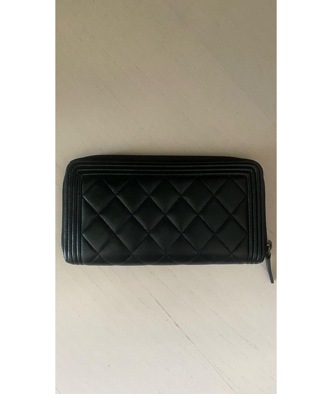 CHANEL Черный кожаный кошелек, фото 3