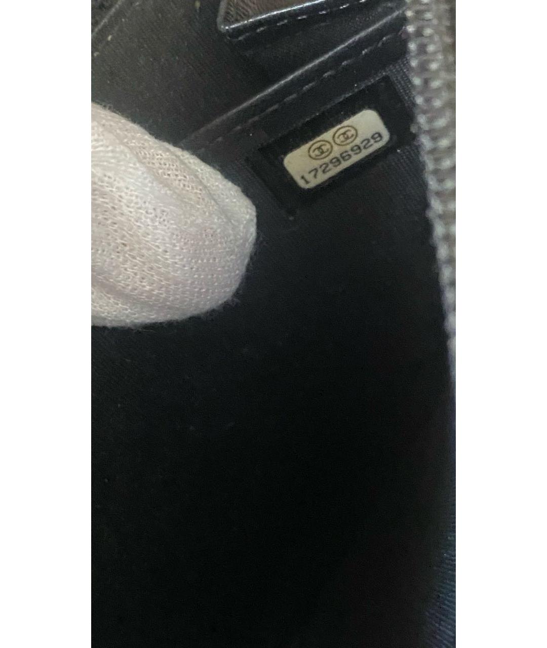 CHANEL Черный кожаный кошелек, фото 5