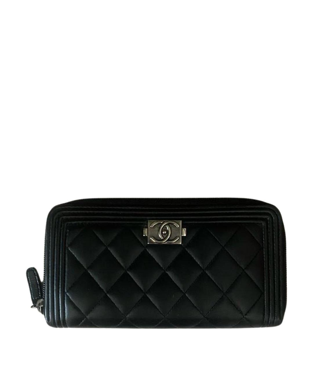 CHANEL Черный кожаный кошелек, фото 1