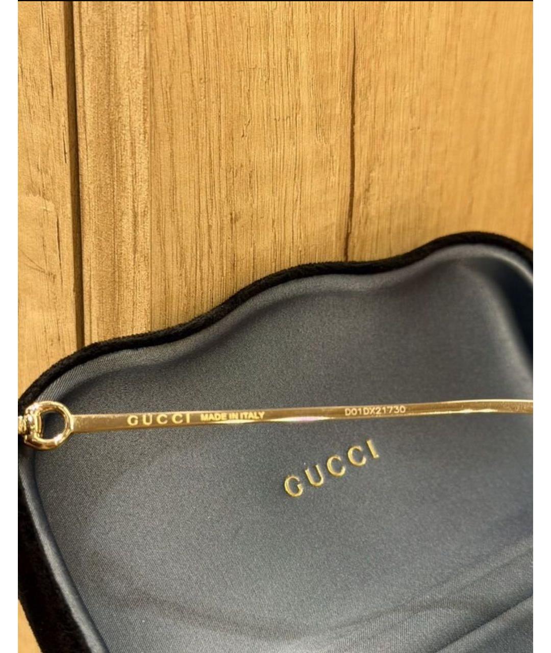 GUCCI Коричневые металлические солнцезащитные очки, фото 4