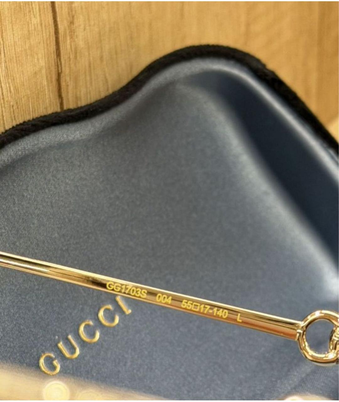 GUCCI Коричневые металлические солнцезащитные очки, фото 5