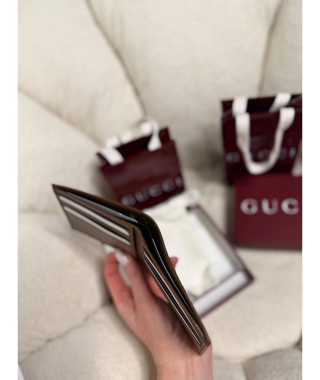 GUCCI Коричневый кожаный кошелек, фото 4