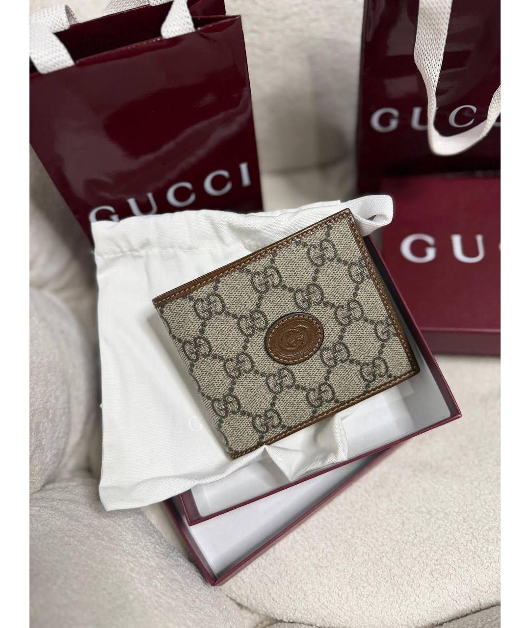 GUCCI Коричневый кожаный кошелек, фото 8