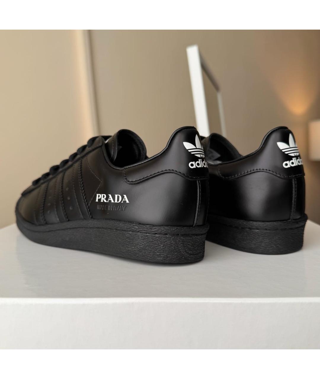 PRADA Черные кожаные кроссовки, фото 7