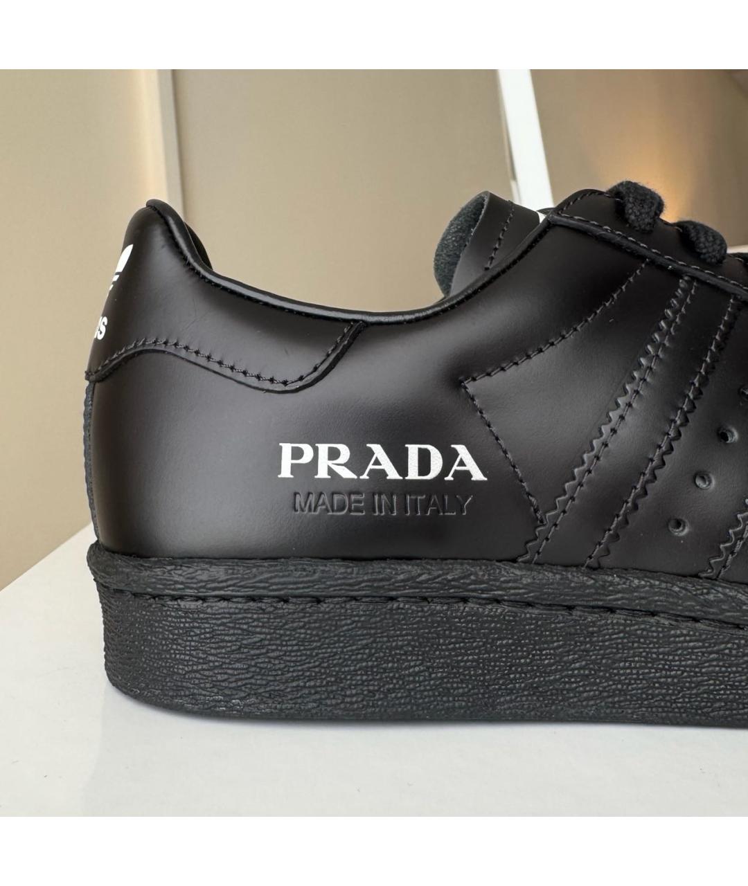 PRADA Черные кожаные кроссовки, фото 5