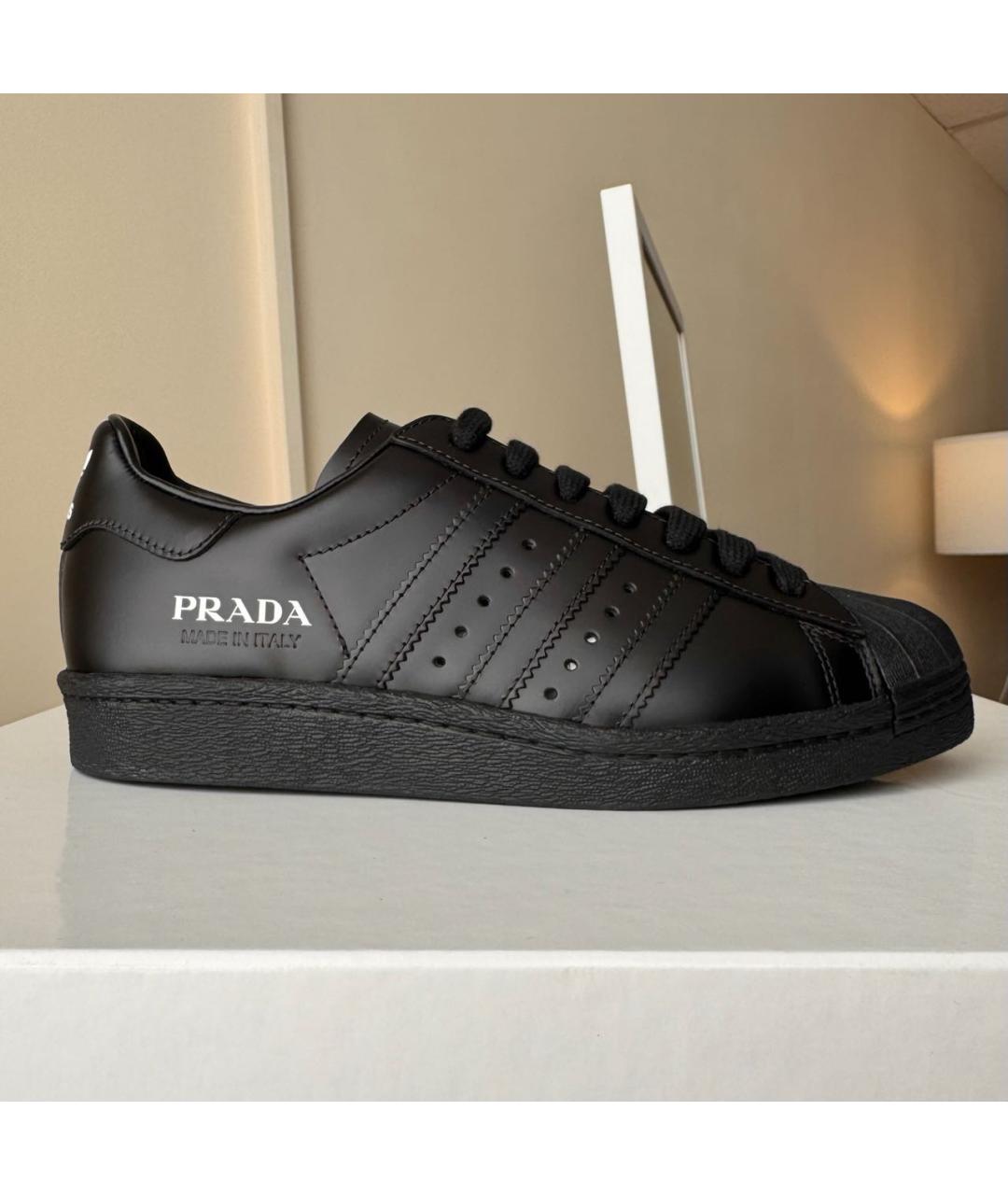 PRADA Черные кожаные кроссовки, фото 9