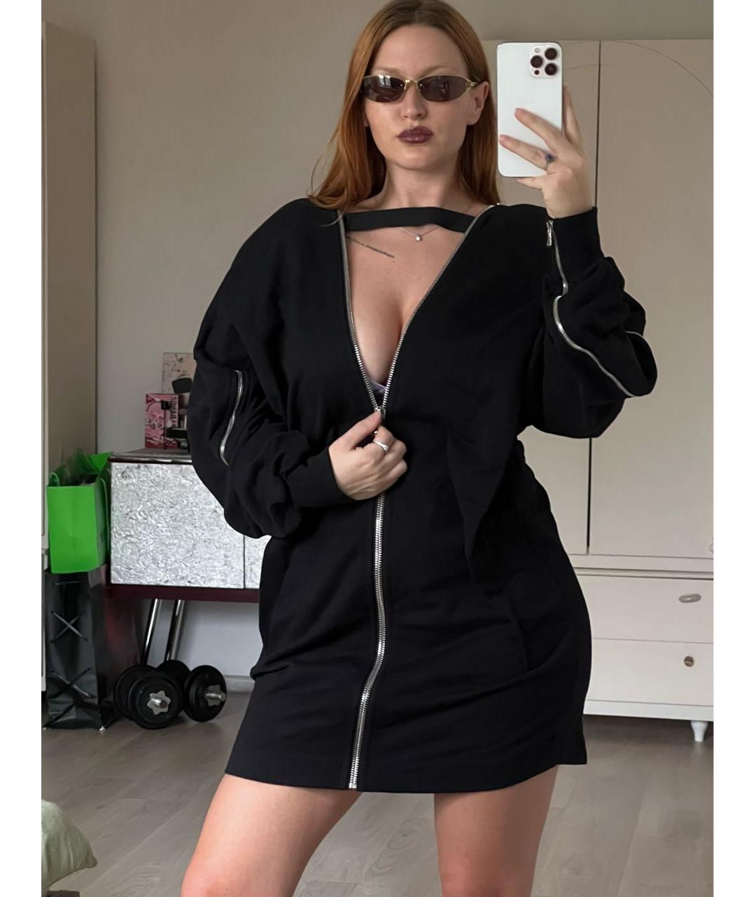 DIESEL BLACK GOLD Черное хлопковое повседневное платье, фото 6
