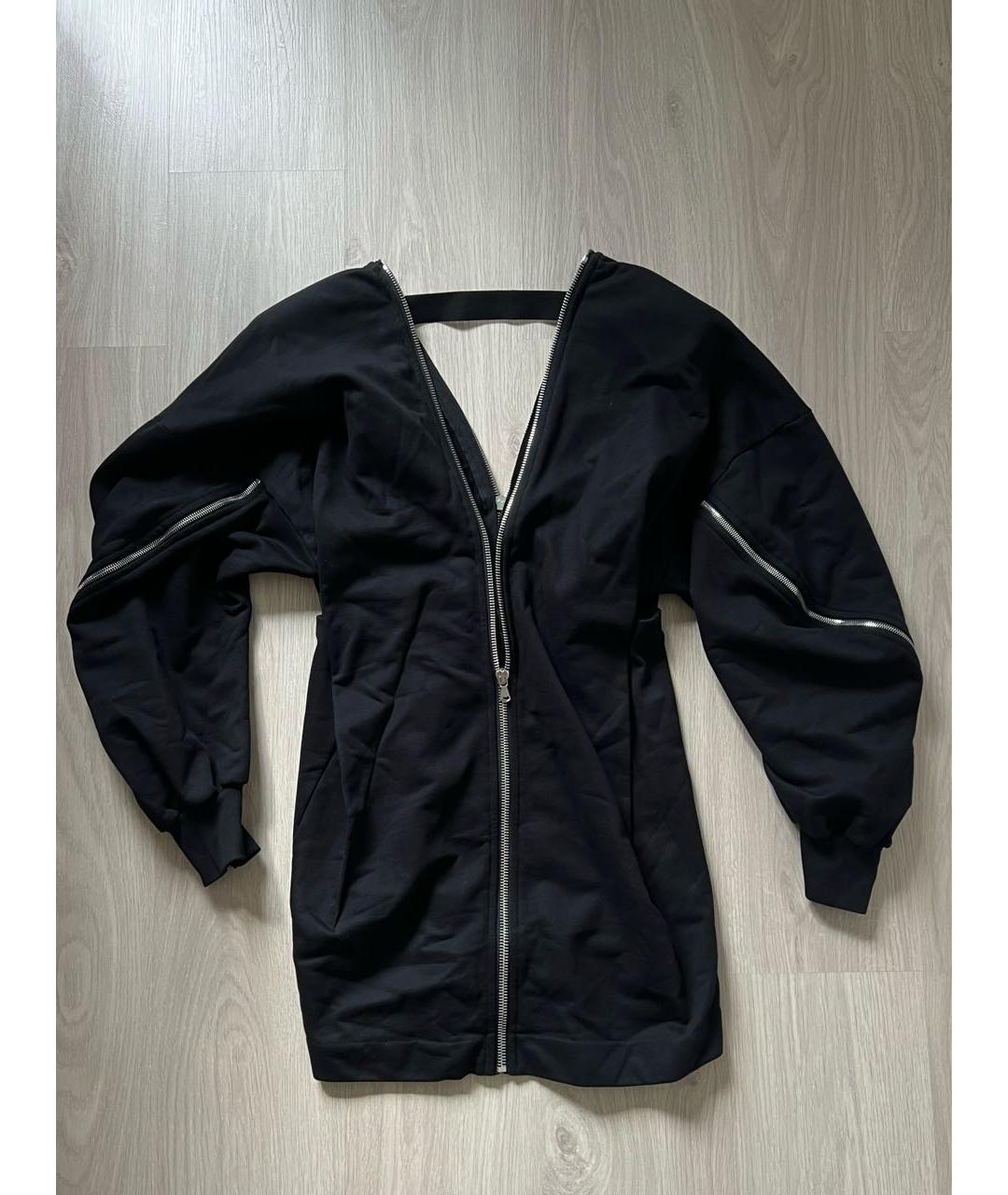 DIESEL BLACK GOLD Черное хлопковое повседневное платье, фото 9