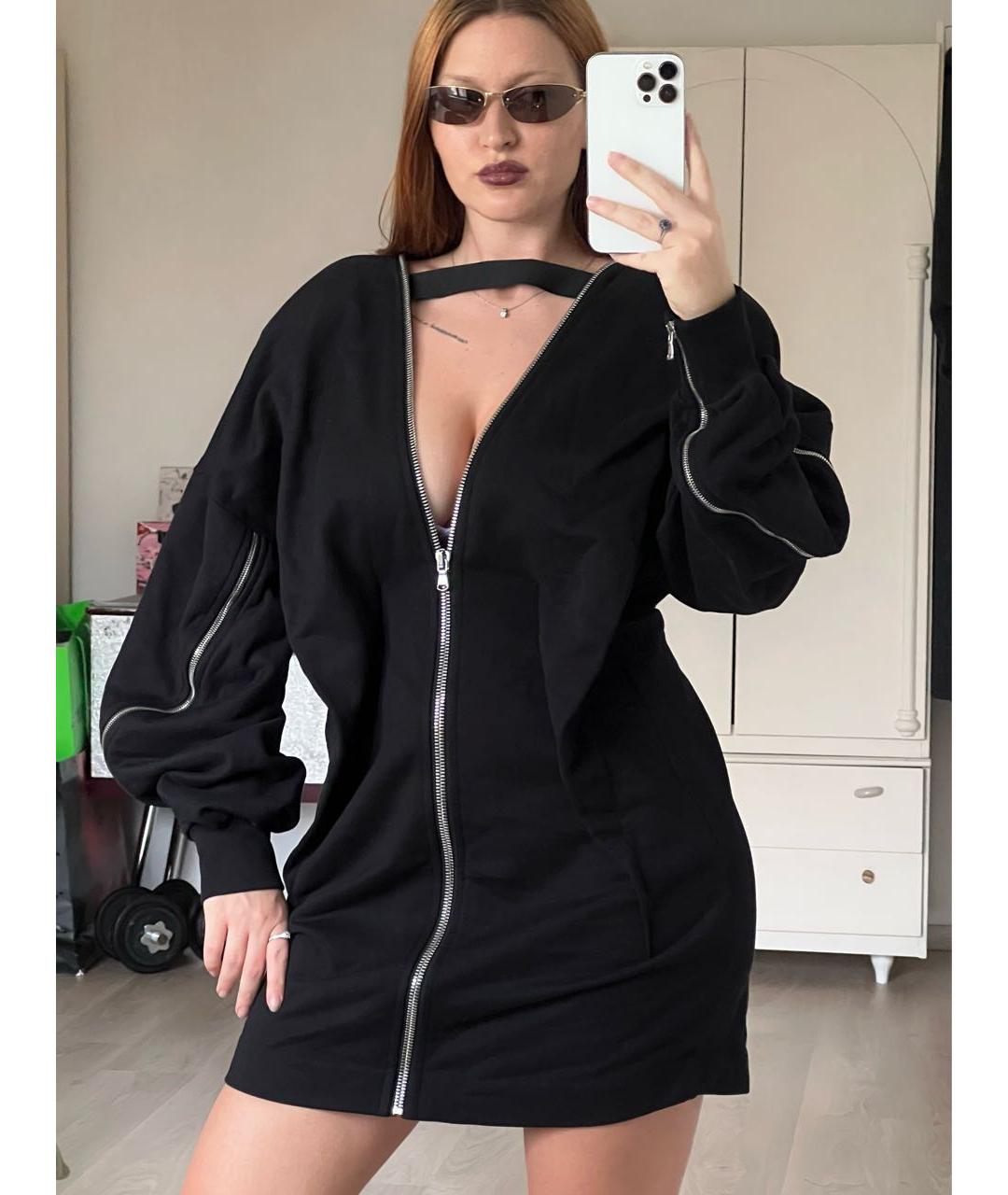 DIESEL BLACK GOLD Черное хлопковое повседневное платье, фото 8