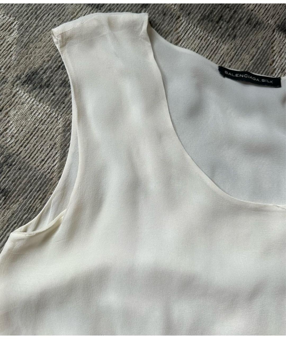 BALENCIAGA Белая шелковая майка, фото 7