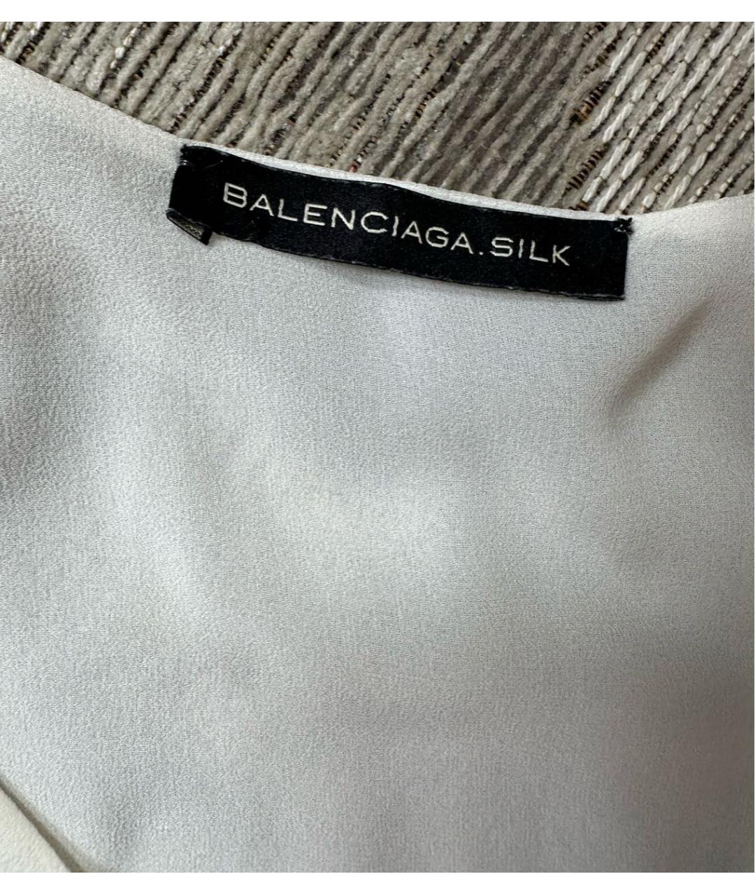 BALENCIAGA Белая шелковая майка, фото 3