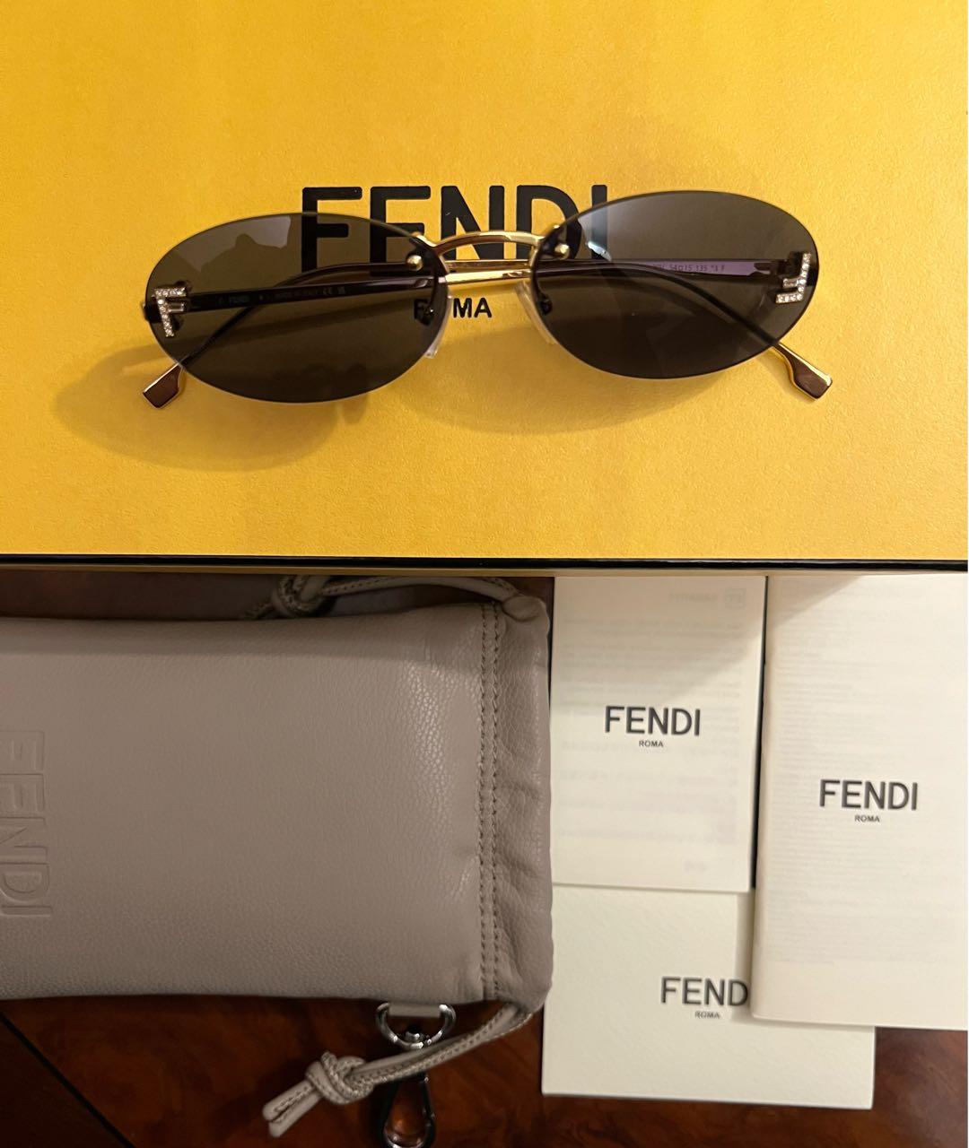 FENDI Темно-синие металлические солнцезащитные очки, фото 5