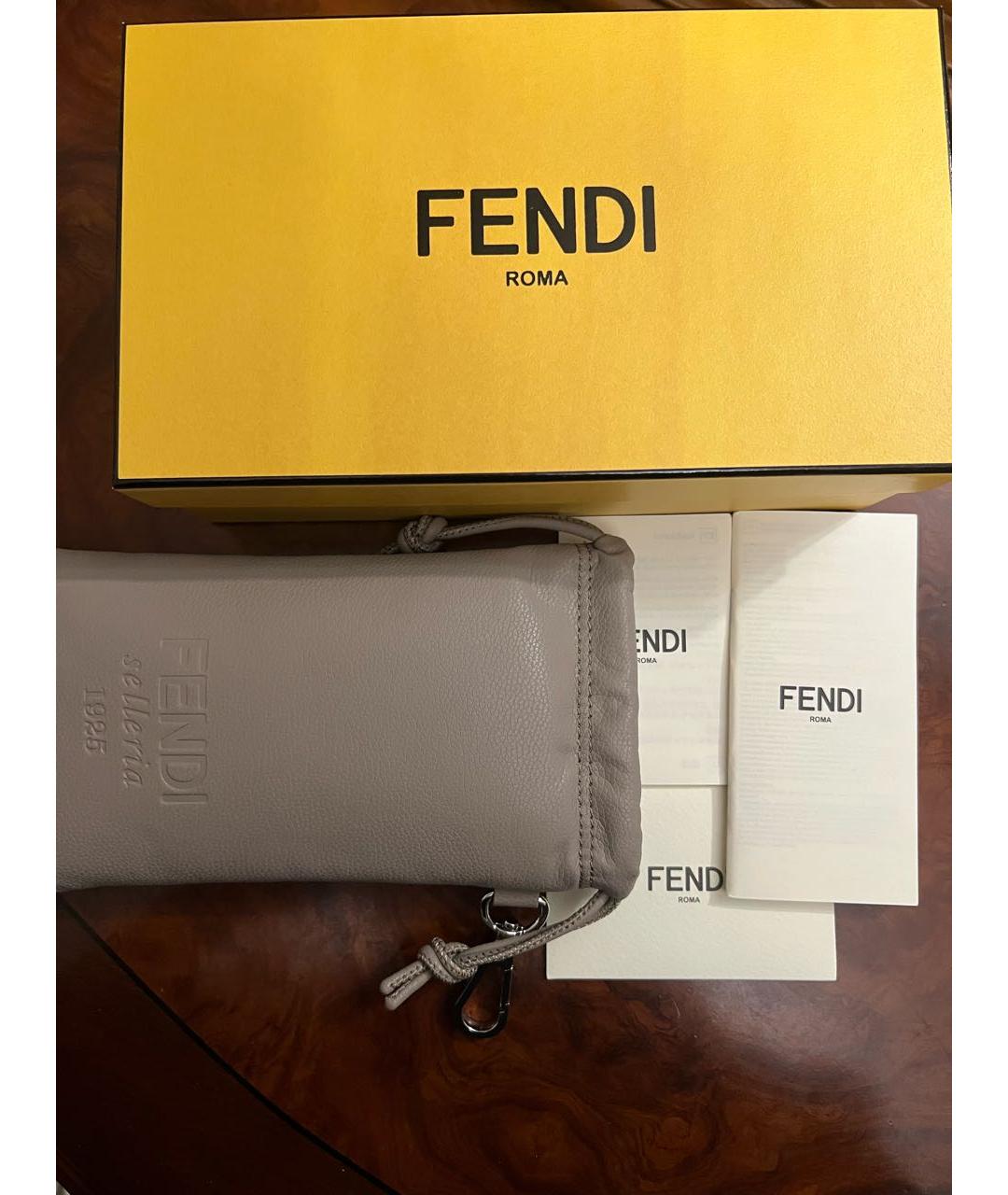 FENDI Темно-синие металлические солнцезащитные очки, фото 4