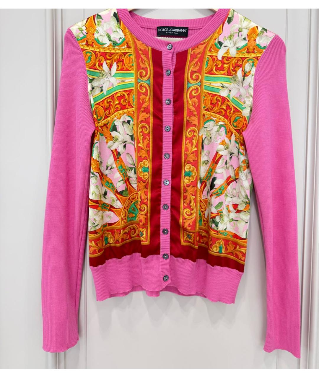 DOLCE&GABBANA Розовый шерстяной кардиган, фото 9