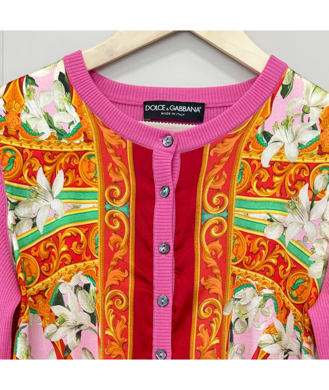 DOLCE&GABBANA Розовый шерстяной кардиган, фото 3