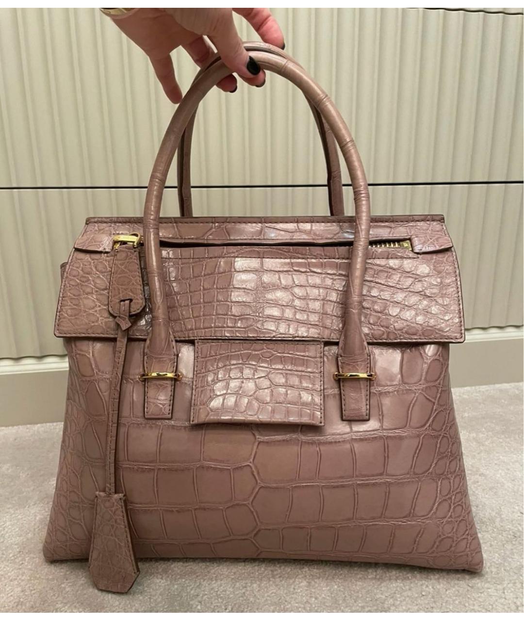 TOM FORD Бежевая сумка тоут из экзотической кожи, фото 9
