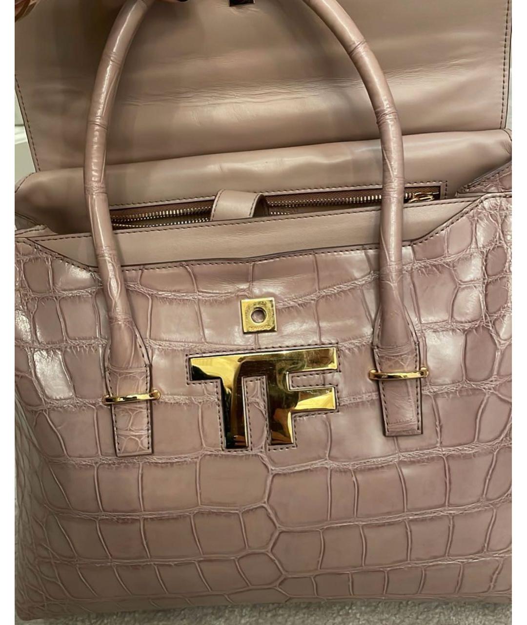 TOM FORD Бежевая сумка тоут из экзотической кожи, фото 2