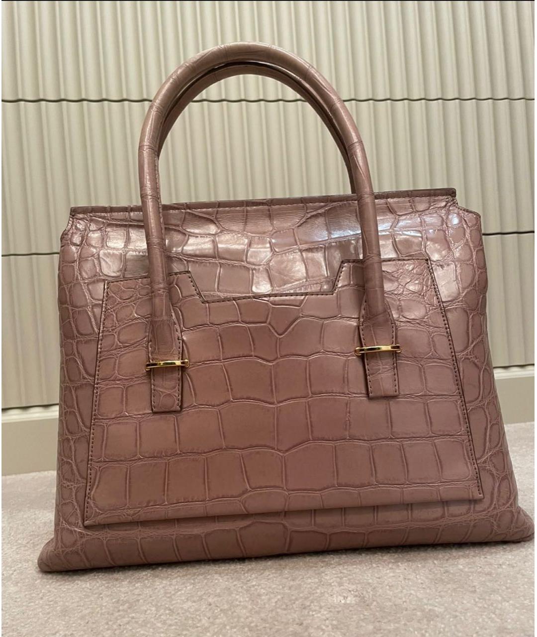 TOM FORD Бежевая сумка тоут из экзотической кожи, фото 3