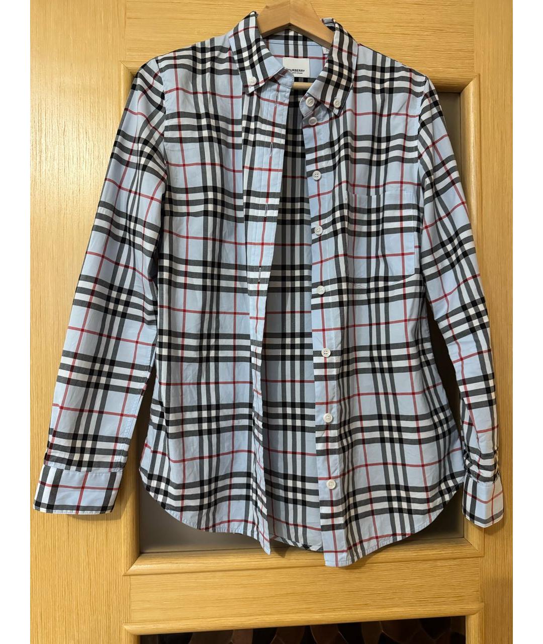 BURBERRY Голубая хлопковая рубашка, фото 2