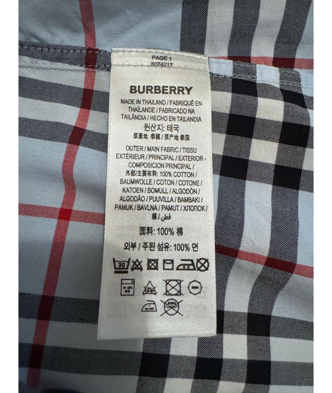 BURBERRY Голубая хлопковая рубашка, фото 6