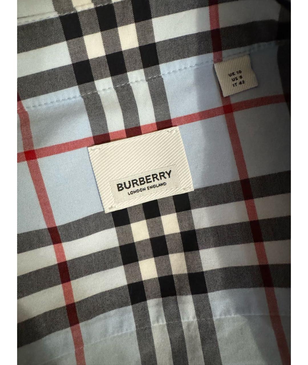 BURBERRY Голубая хлопковая рубашка, фото 5