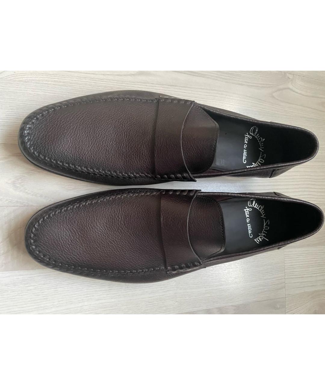 SANTONI Коричневые кожаные лоферы, фото 6