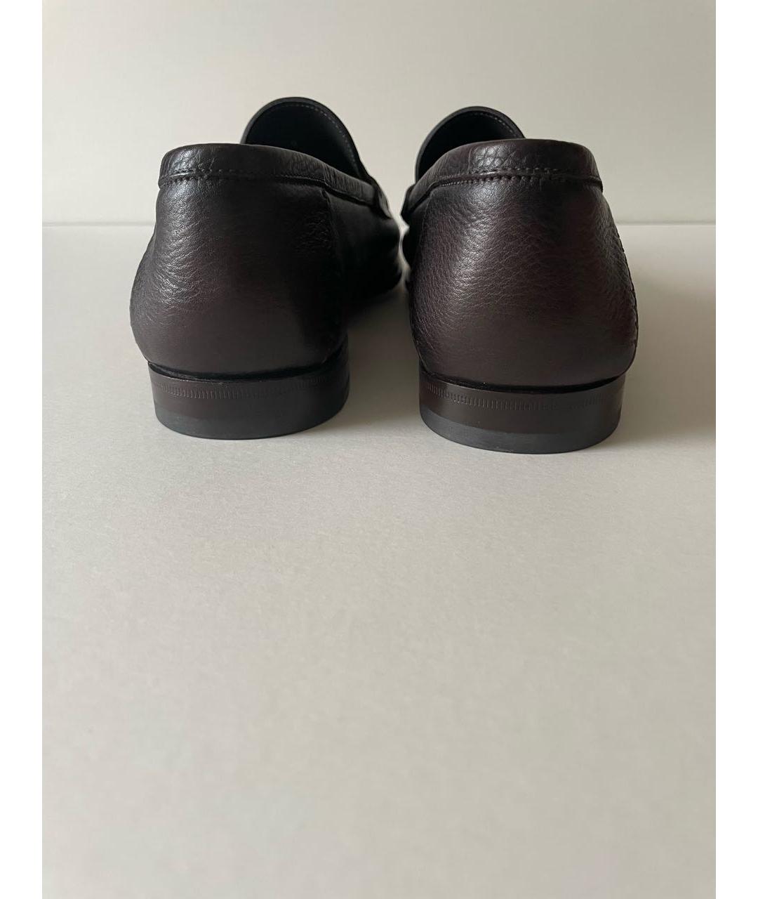 SANTONI Коричневые кожаные лоферы, фото 4