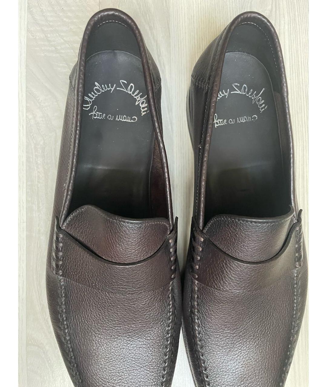 SANTONI Коричневые кожаные лоферы, фото 7