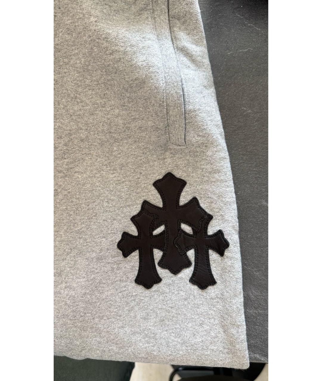 CHROME HEARTS Серые хлопковые повседневные брюки, фото 5