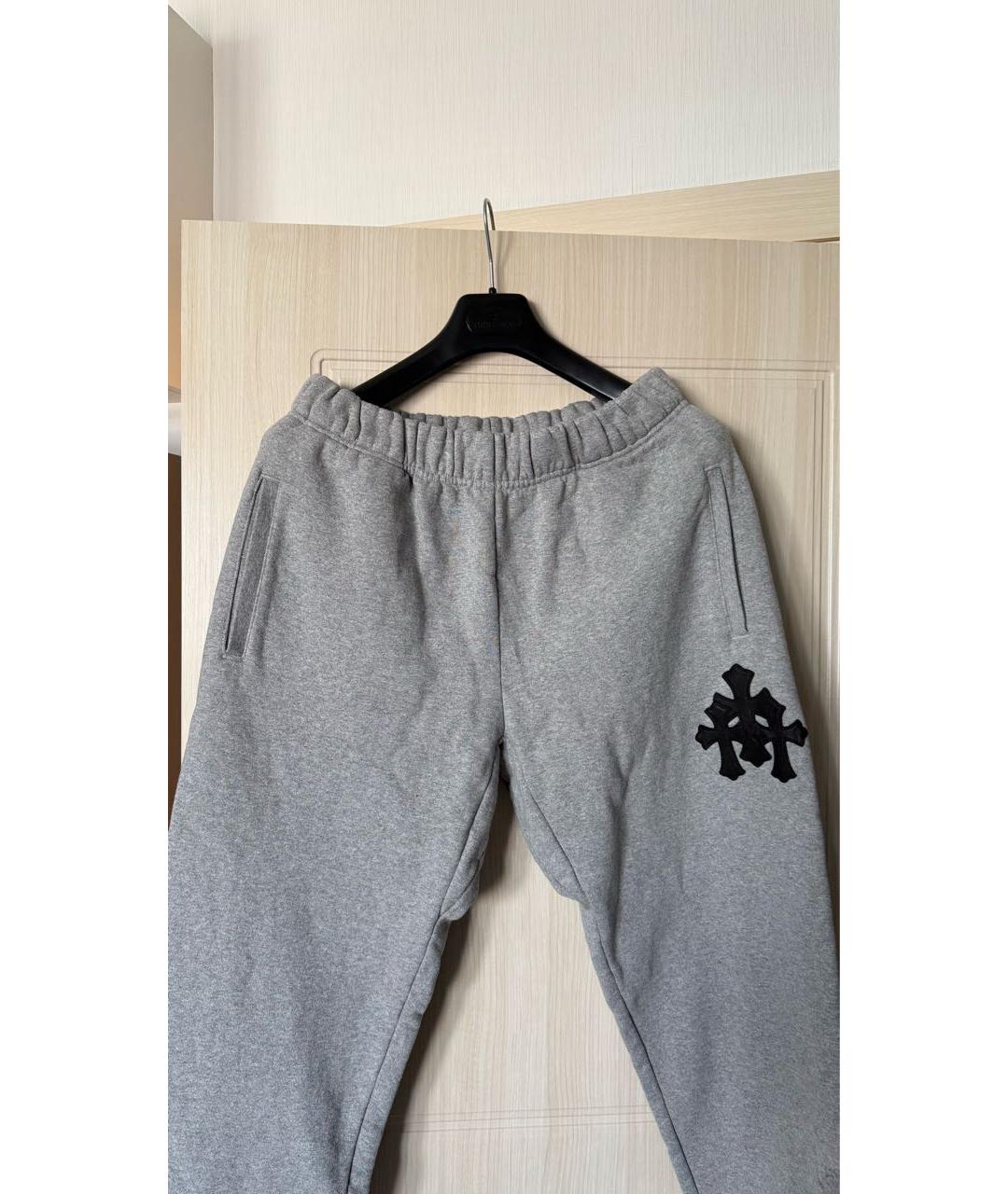 CHROME HEARTS Серые хлопковые повседневные брюки, фото 4
