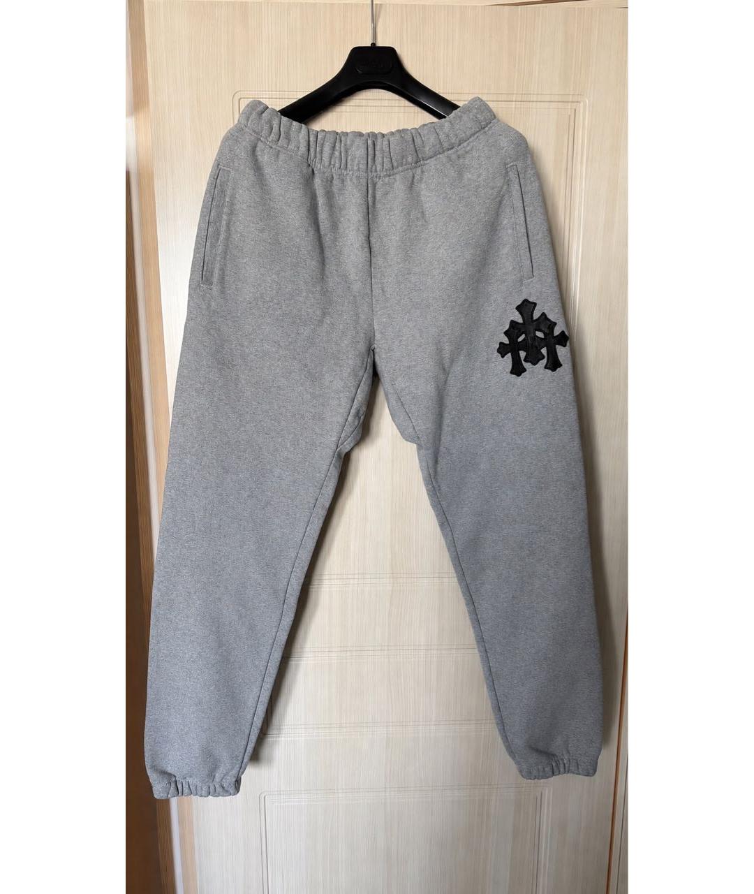 CHROME HEARTS Серые хлопковые повседневные брюки, фото 2