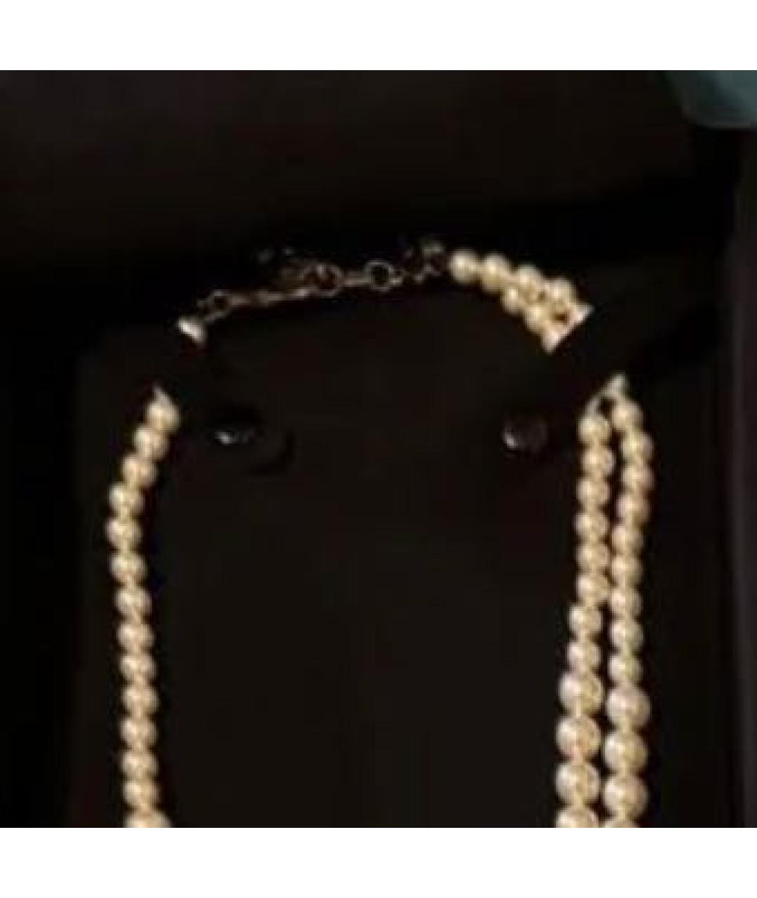 CHANEL Белое жемчужное колье, фото 3
