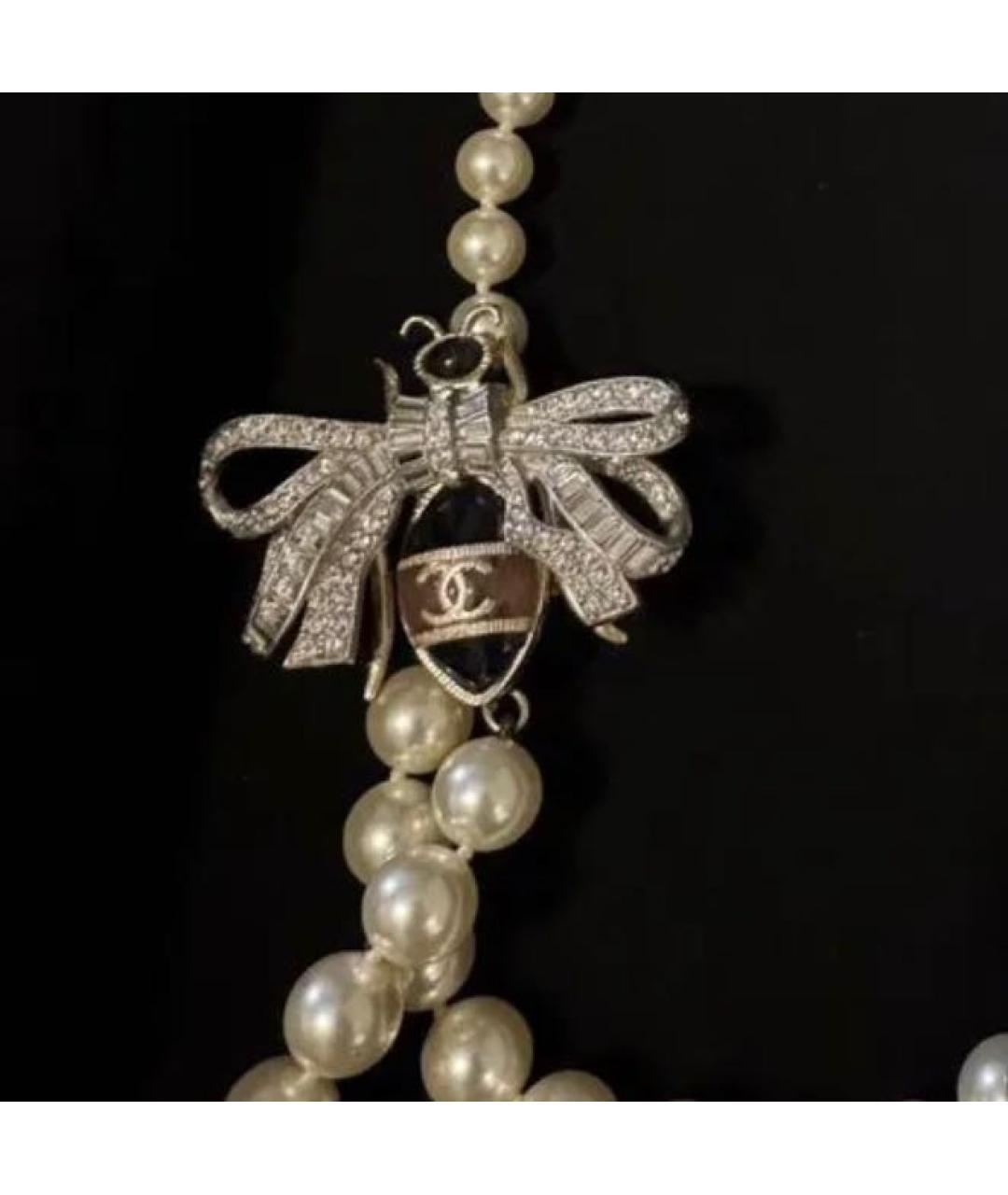 CHANEL Белое жемчужное колье, фото 4