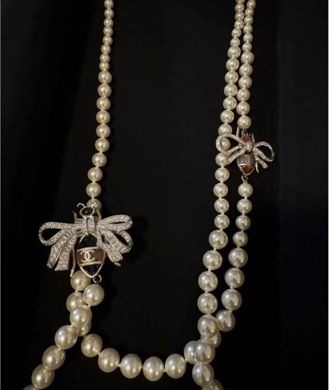 CHANEL Белое жемчужное колье, фото 2