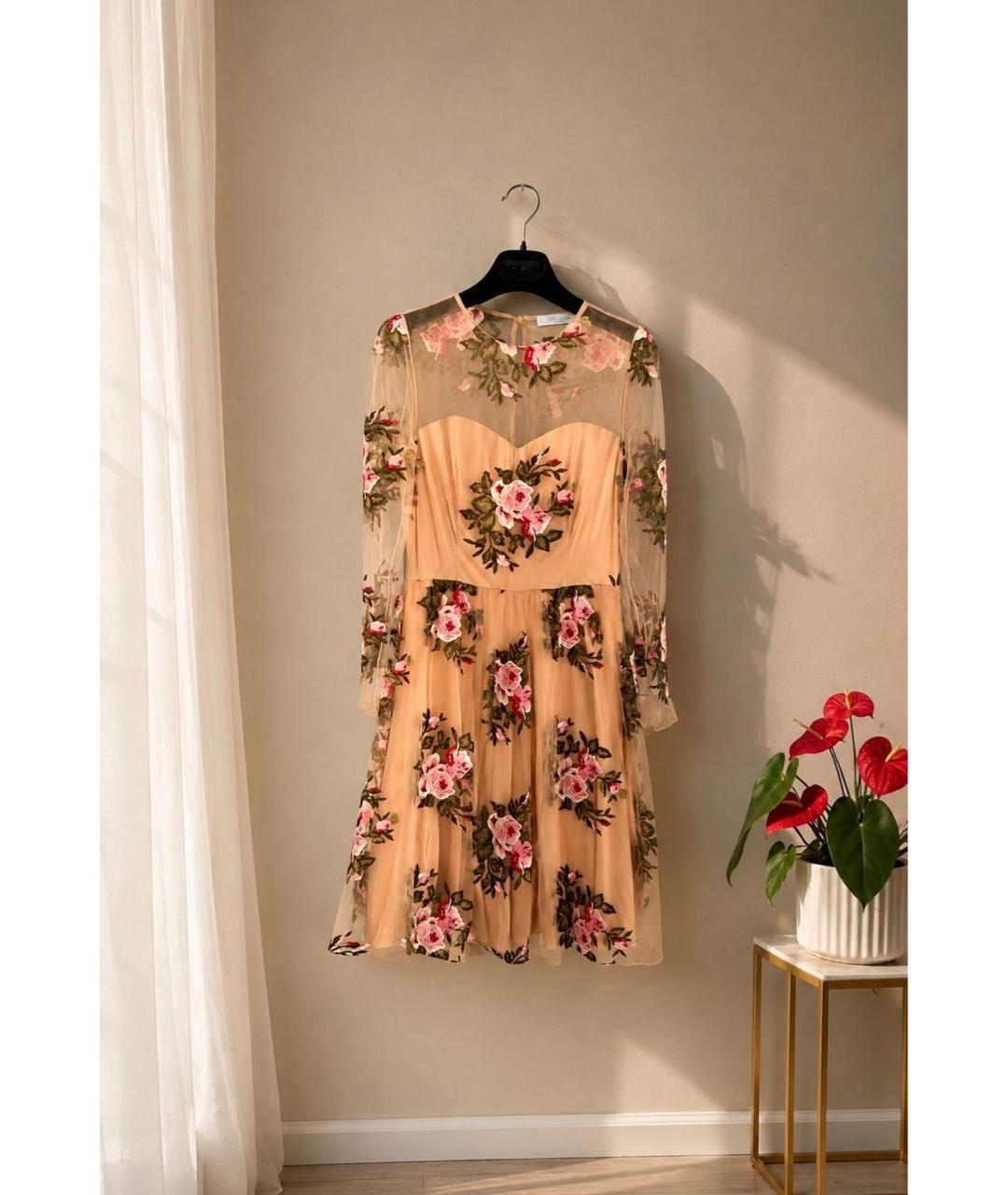 BLUMARINE Бежевое вискозное вечернее платье, фото 8