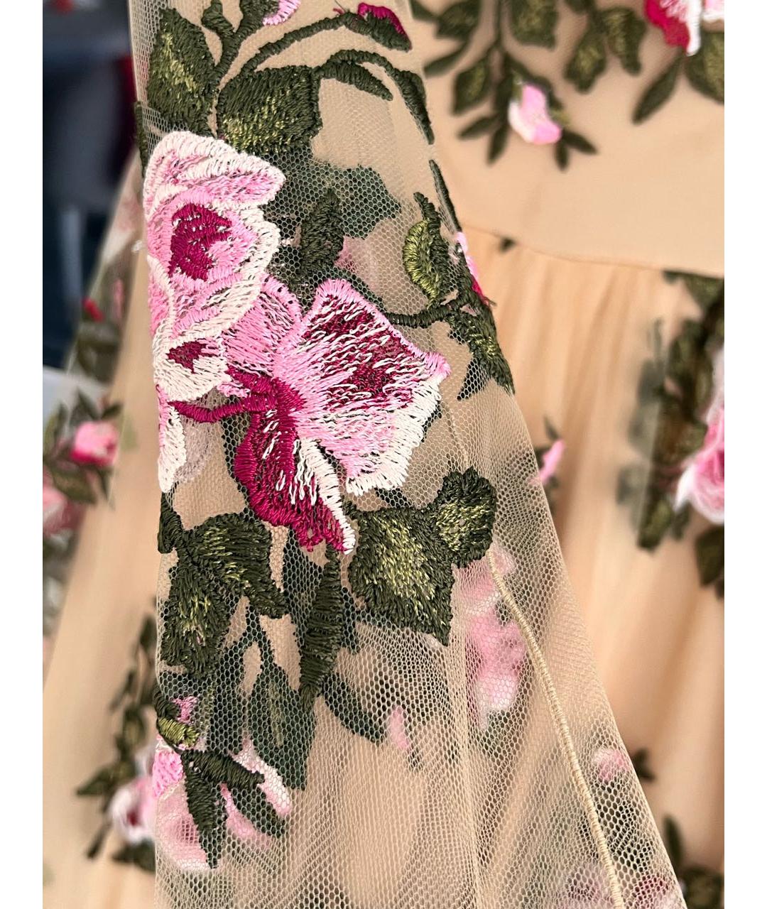 BLUMARINE Бежевое вискозное вечернее платье, фото 7