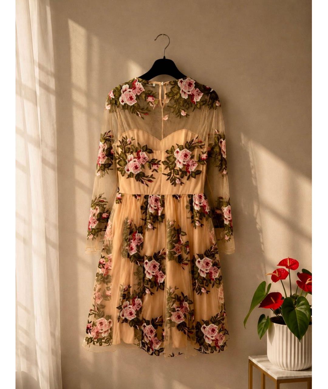BLUMARINE Бежевое вискозное вечернее платье, фото 2
