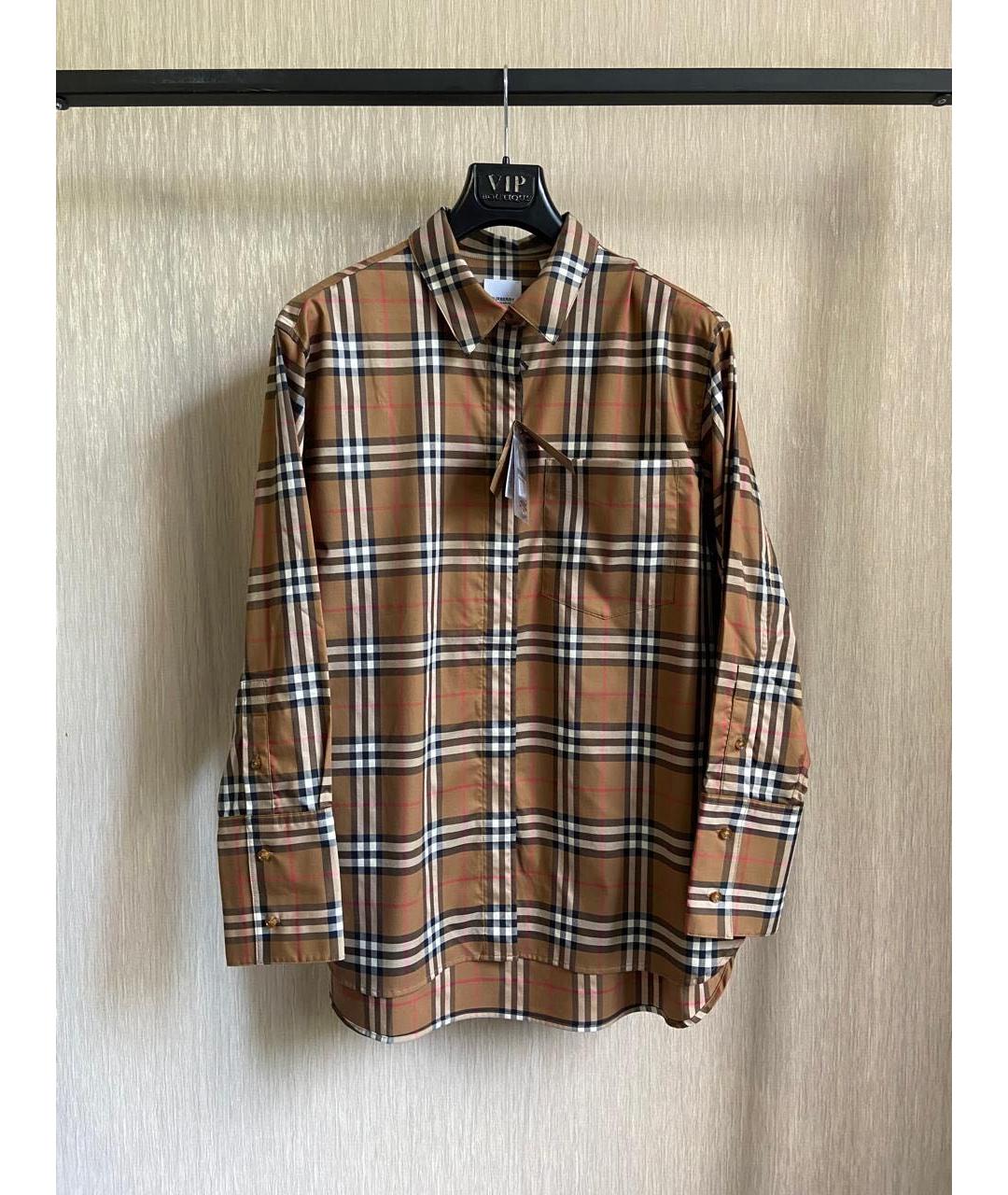 BURBERRY Коричневая хлопковая рубашка, фото 6