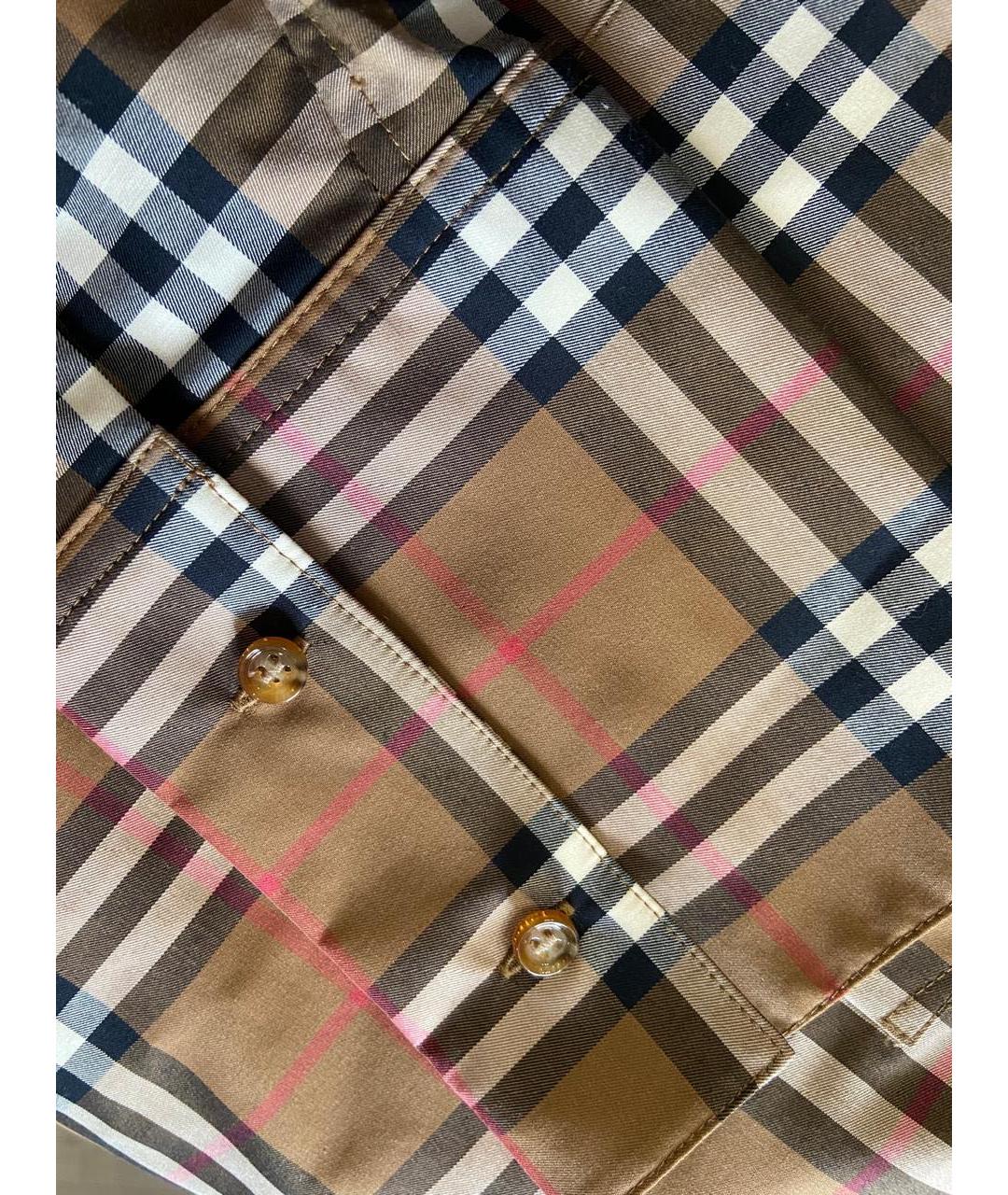 BURBERRY Коричневая хлопковая рубашка, фото 4