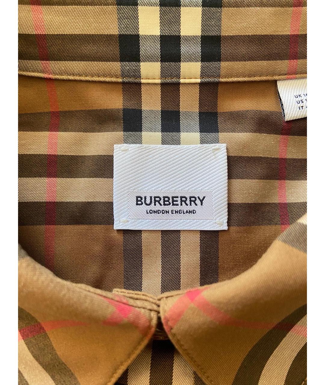 BURBERRY Коричневая хлопковая рубашка, фото 3