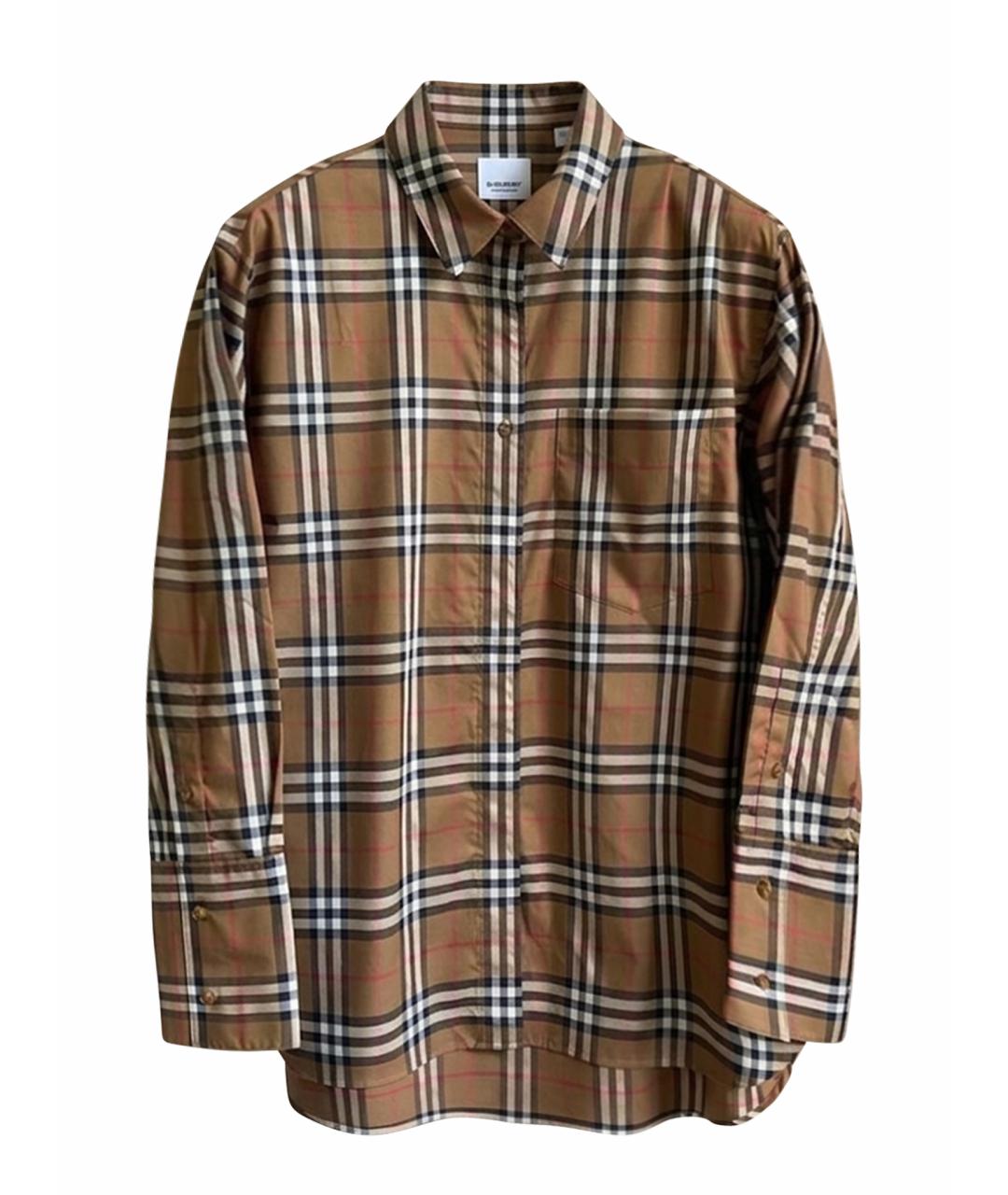 BURBERRY Коричневая хлопковая рубашка, фото 1