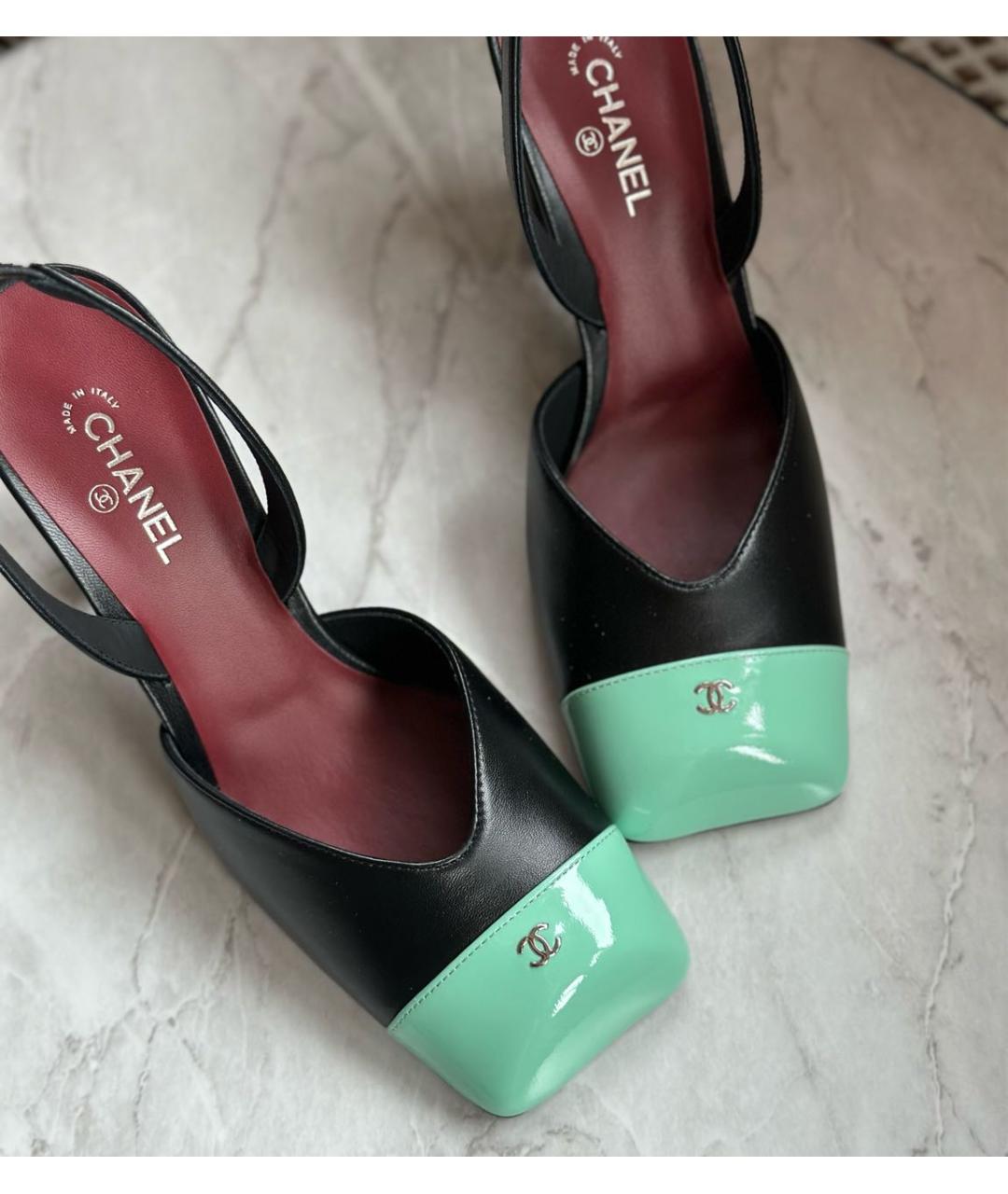 CHANEL Черные кожаные туфли, фото 3