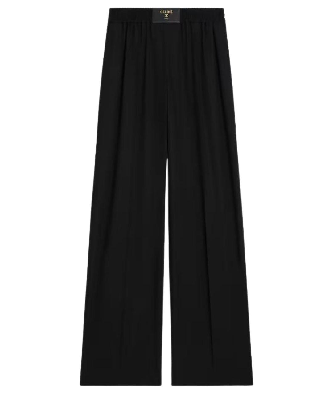 CELINE Черные шерстяные прямые брюки, фото 1