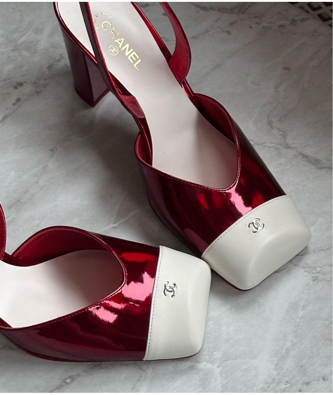 CHANEL Красные туфли из лакированной кожи, фото 3