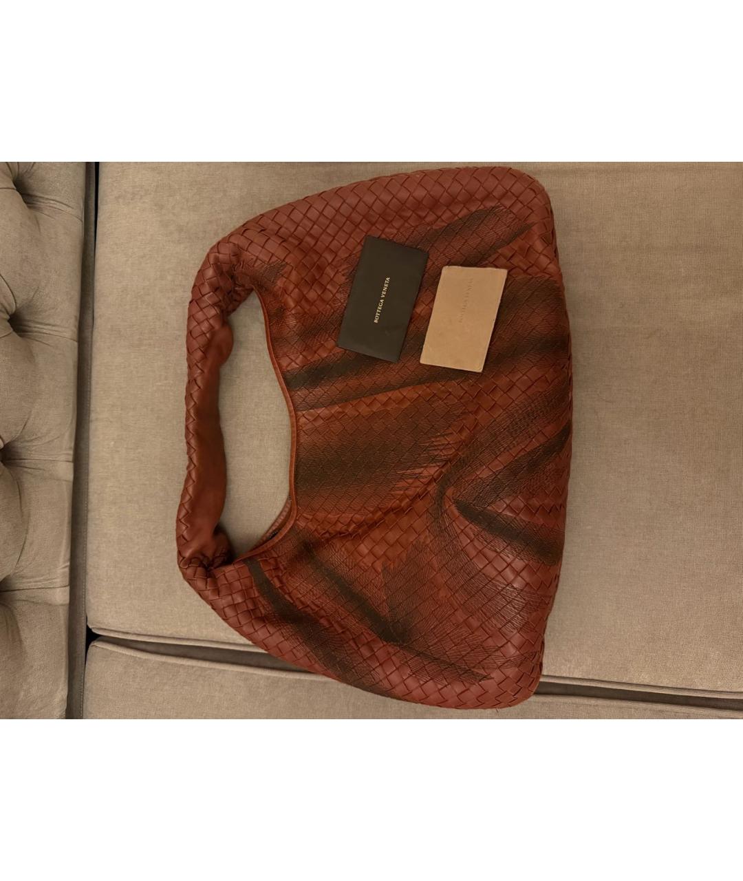 BOTTEGA VENETA Бордовая кожаная сумка через плечо, фото 5
