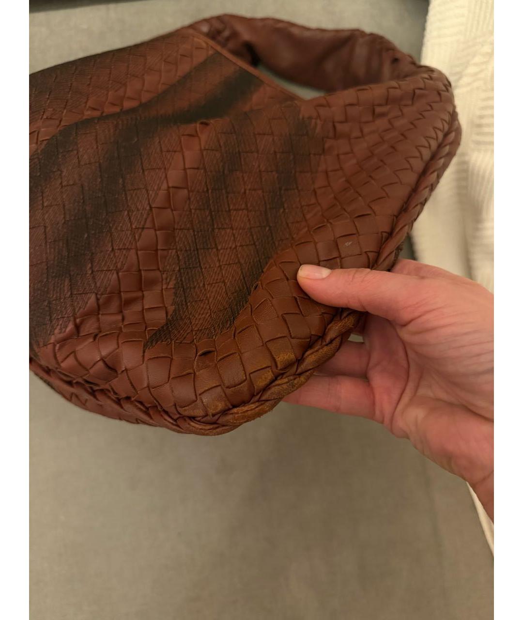 BOTTEGA VENETA Бордовая кожаная сумка через плечо, фото 6