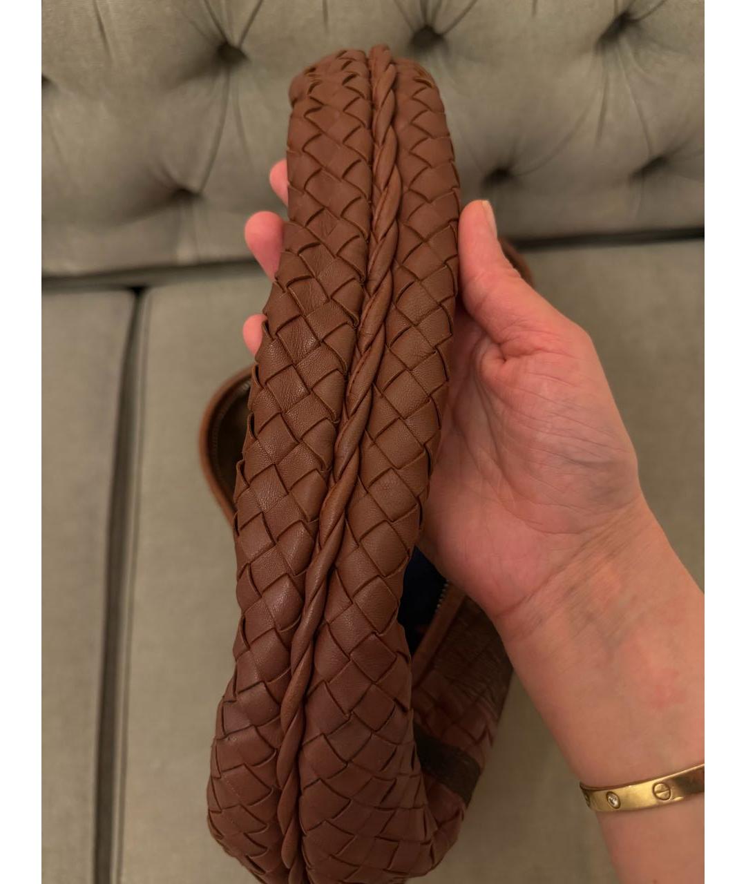 BOTTEGA VENETA Бордовая кожаная сумка через плечо, фото 4