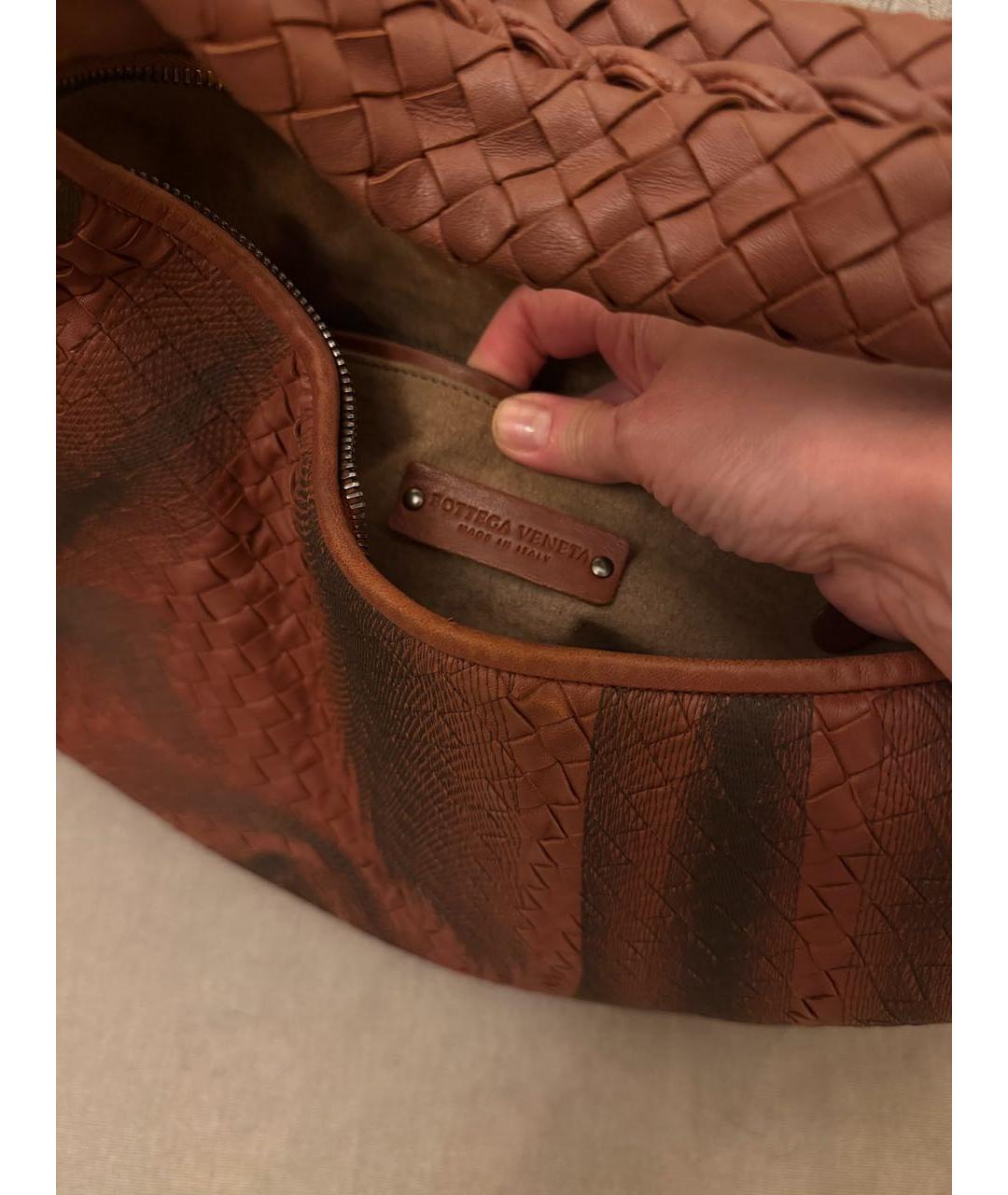 BOTTEGA VENETA Бордовая кожаная сумка через плечо, фото 2