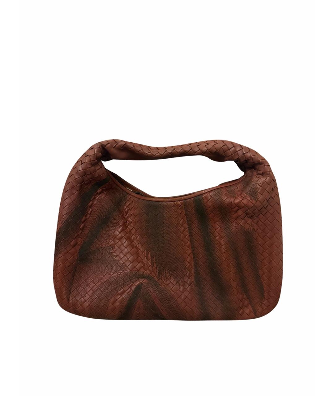 BOTTEGA VENETA Бордовая кожаная сумка через плечо, фото 1