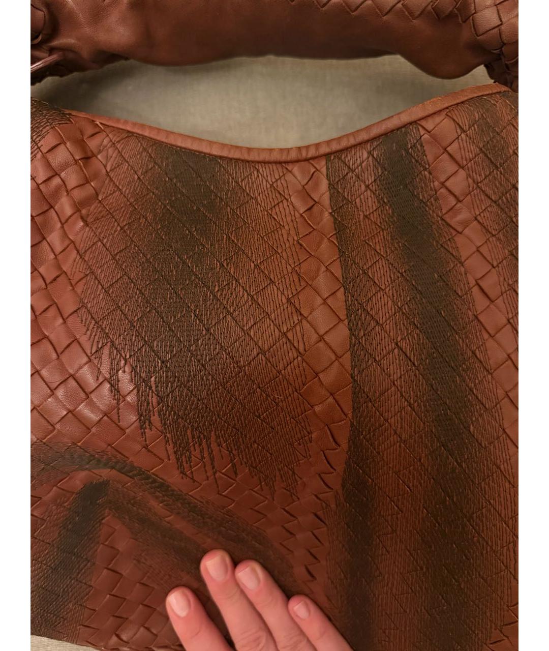 BOTTEGA VENETA Бордовая кожаная сумка через плечо, фото 8